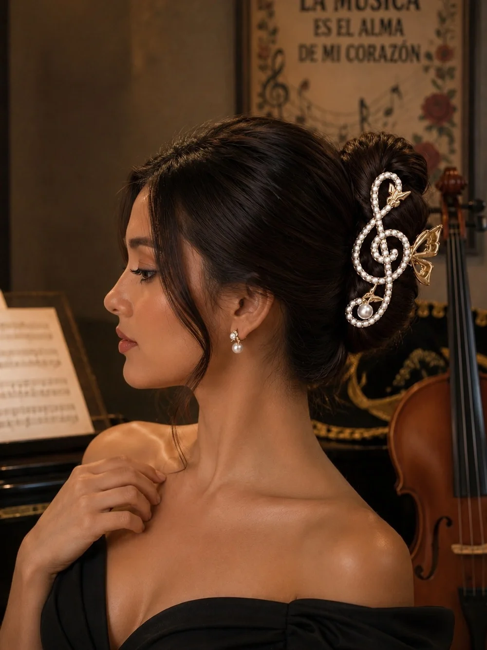 NEW Beautiful Music Note Treble Clef Hair Clip